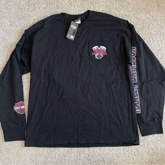 Harley Davidson Alaska Wolf Long Sleeve T Shirt - Picture 1 of 7